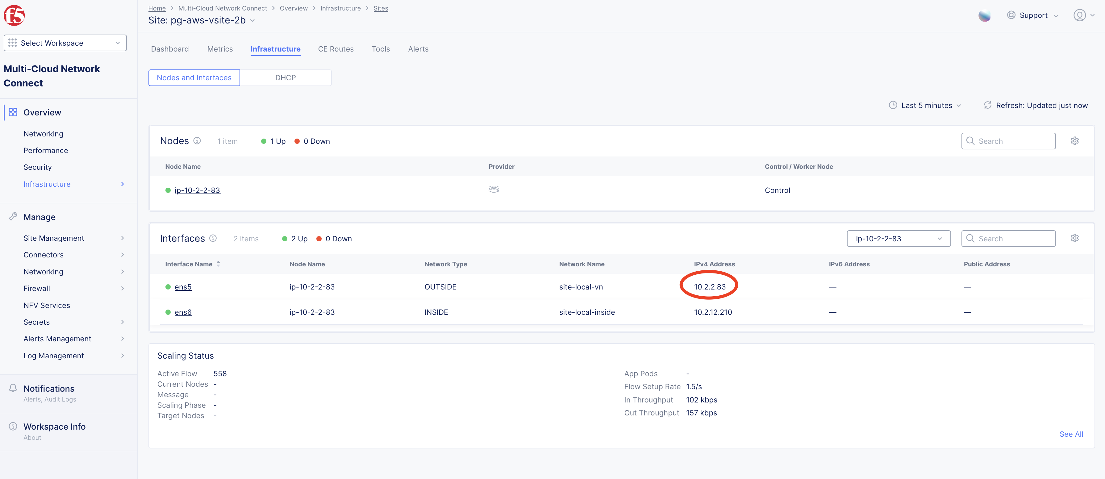 Figure: CE Site SLO Interface IP Address