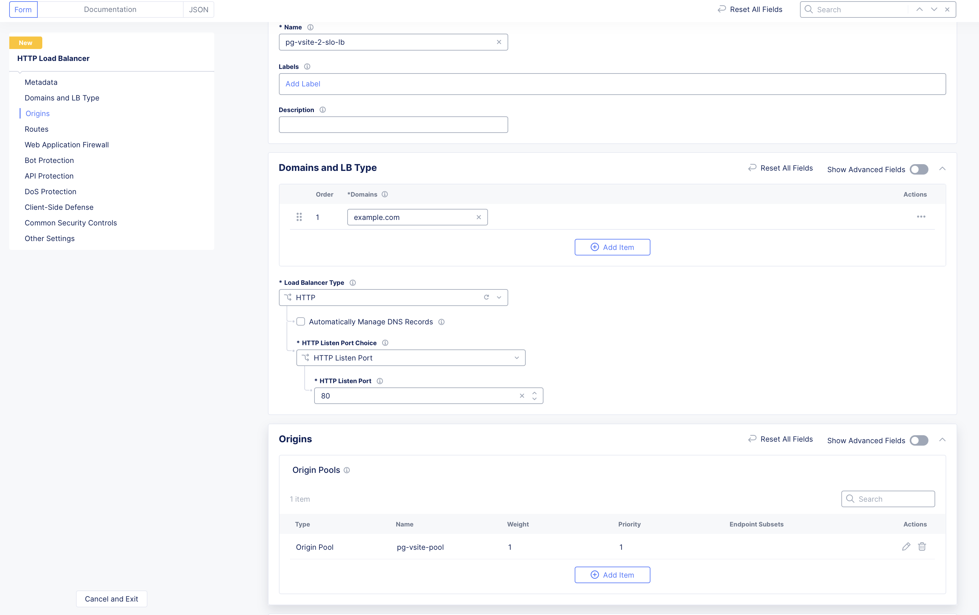 Figure: Configure Load Balancer
