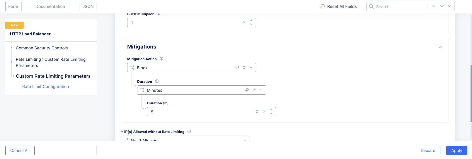 Figure: Rate Limit Mitigation Example for Load Balancer