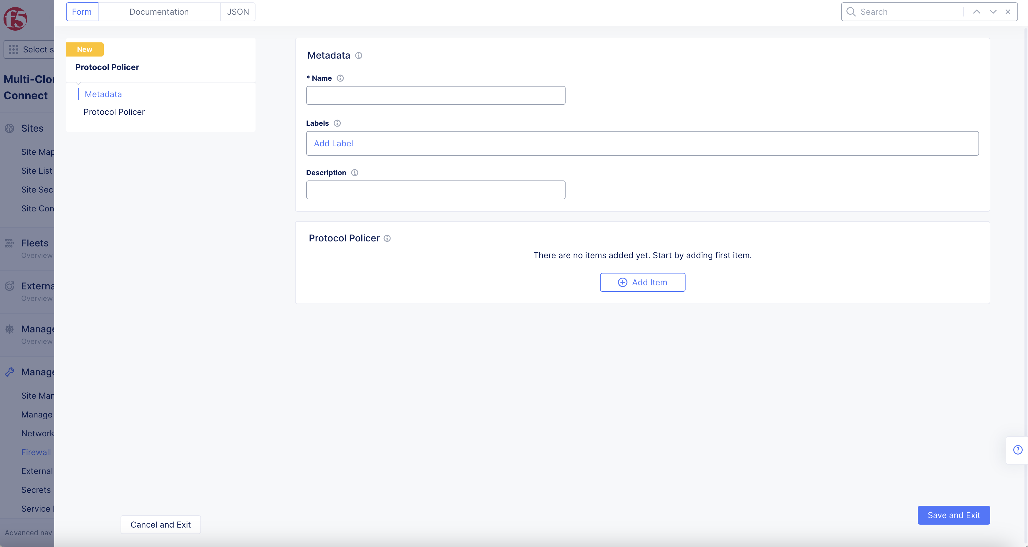 Figure: Add Protocol Policer Metadata