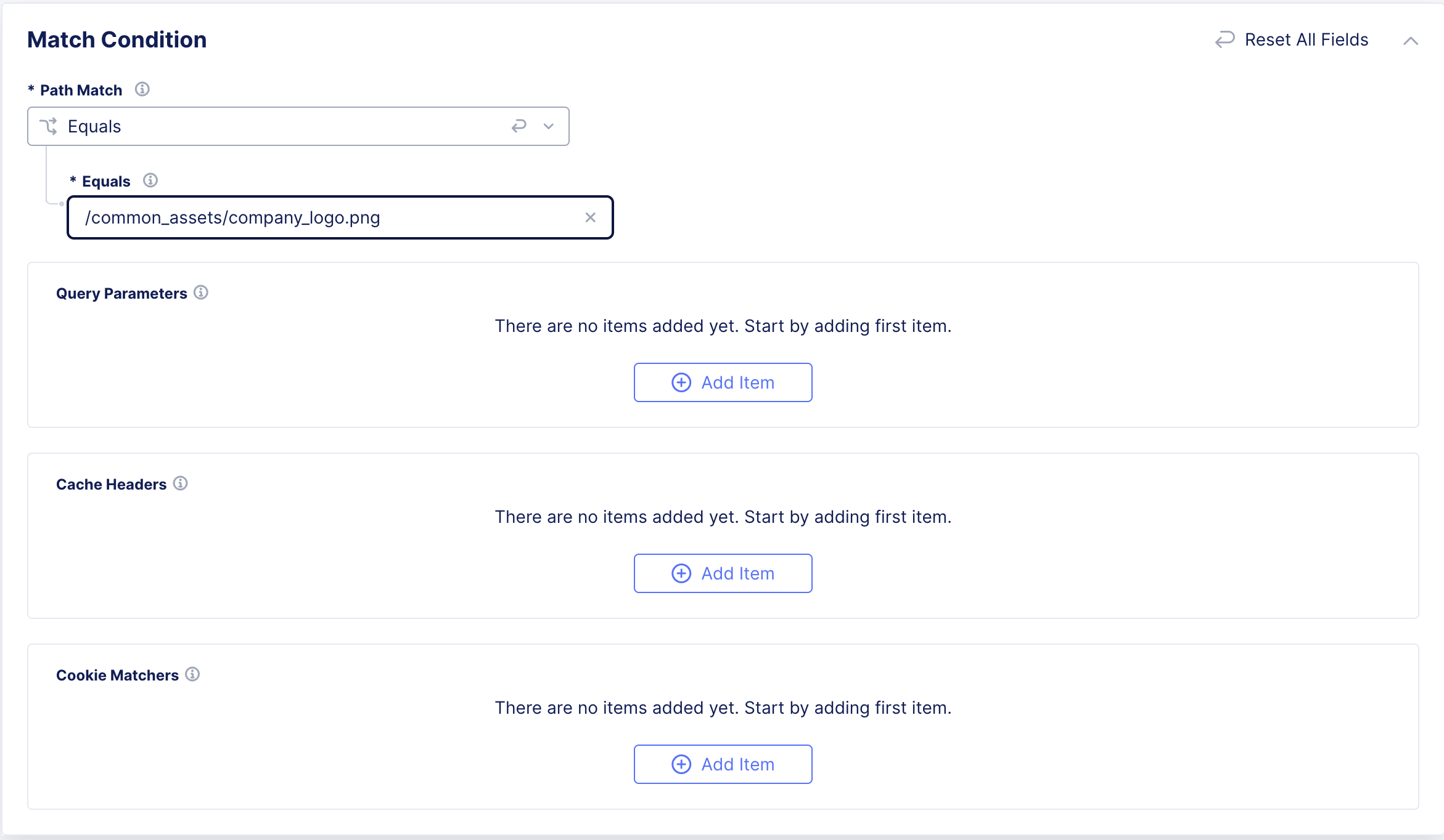 Figure: CDN Cache Rule - Path Match